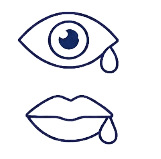 Dry eyes and dry mouth icon