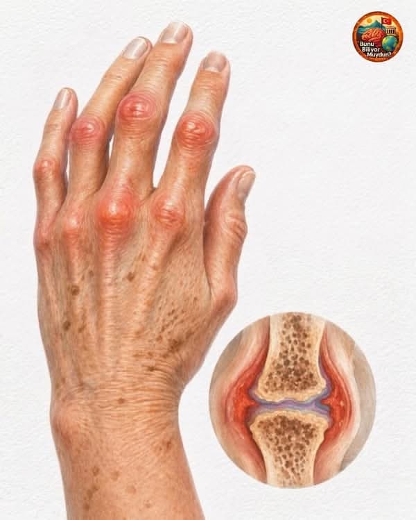 Rheumatoid arthritis hand joints illustration