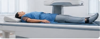 Patient undergoing bone density scan